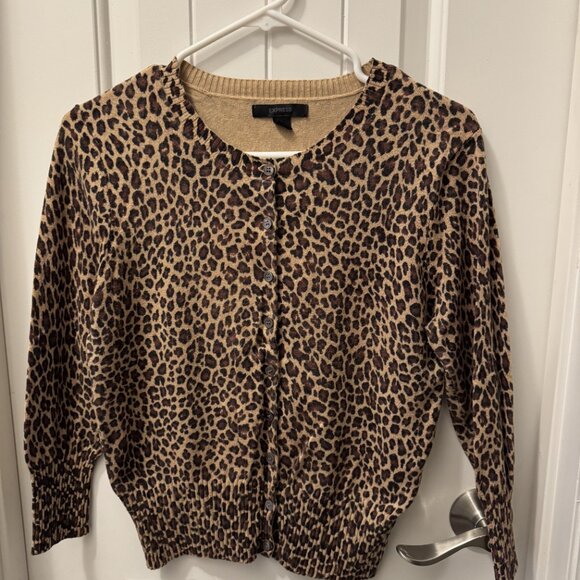 Express Women's Leopard Print Cardigan L - Picture 1 of 4